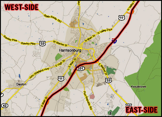 East-West Divide of Greater Harrisonburg