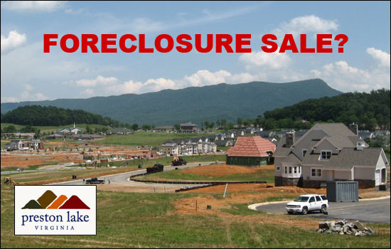 Foreclosure Sale at Preston Lake?
