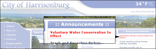 Water conservation in Harrisonburg Water conservation in Harrisonburg