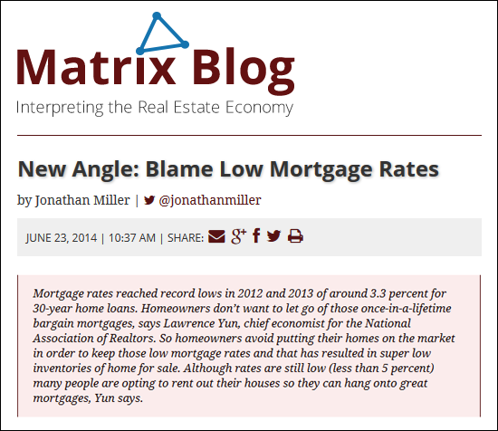 Are higher interest rates keeping inventory down?