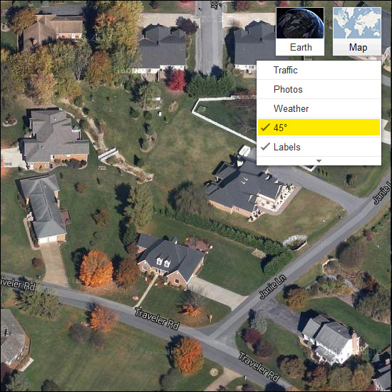 Google Maps new 45 degree perspective