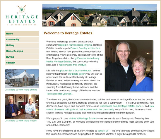 New Heritage Estates Web Site