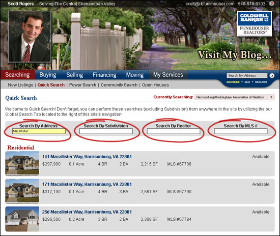 Search by Address, Subdivision, Realtor or MLS#