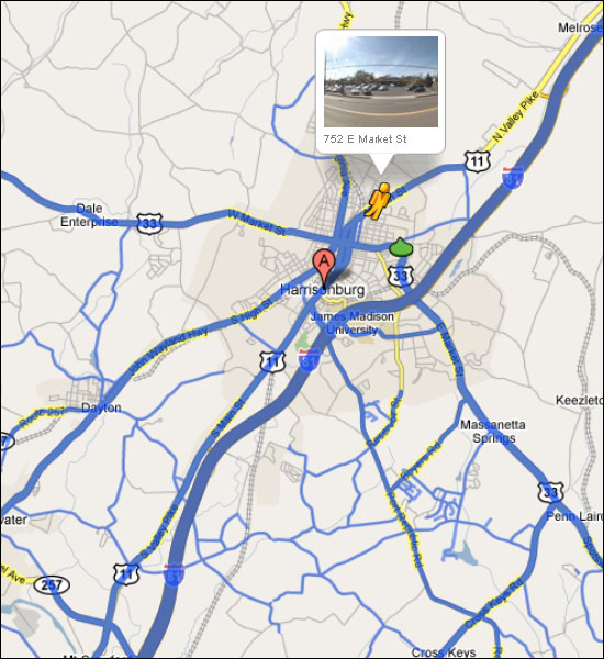 Street View Coverage in Harrisonburg