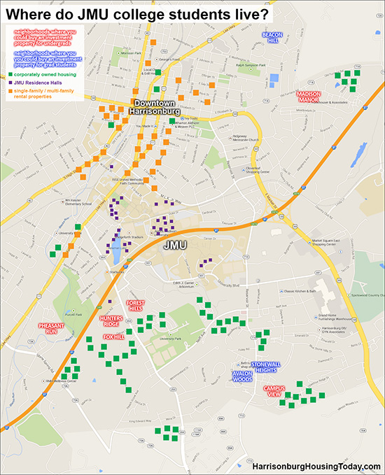 Where do JMU college students live?